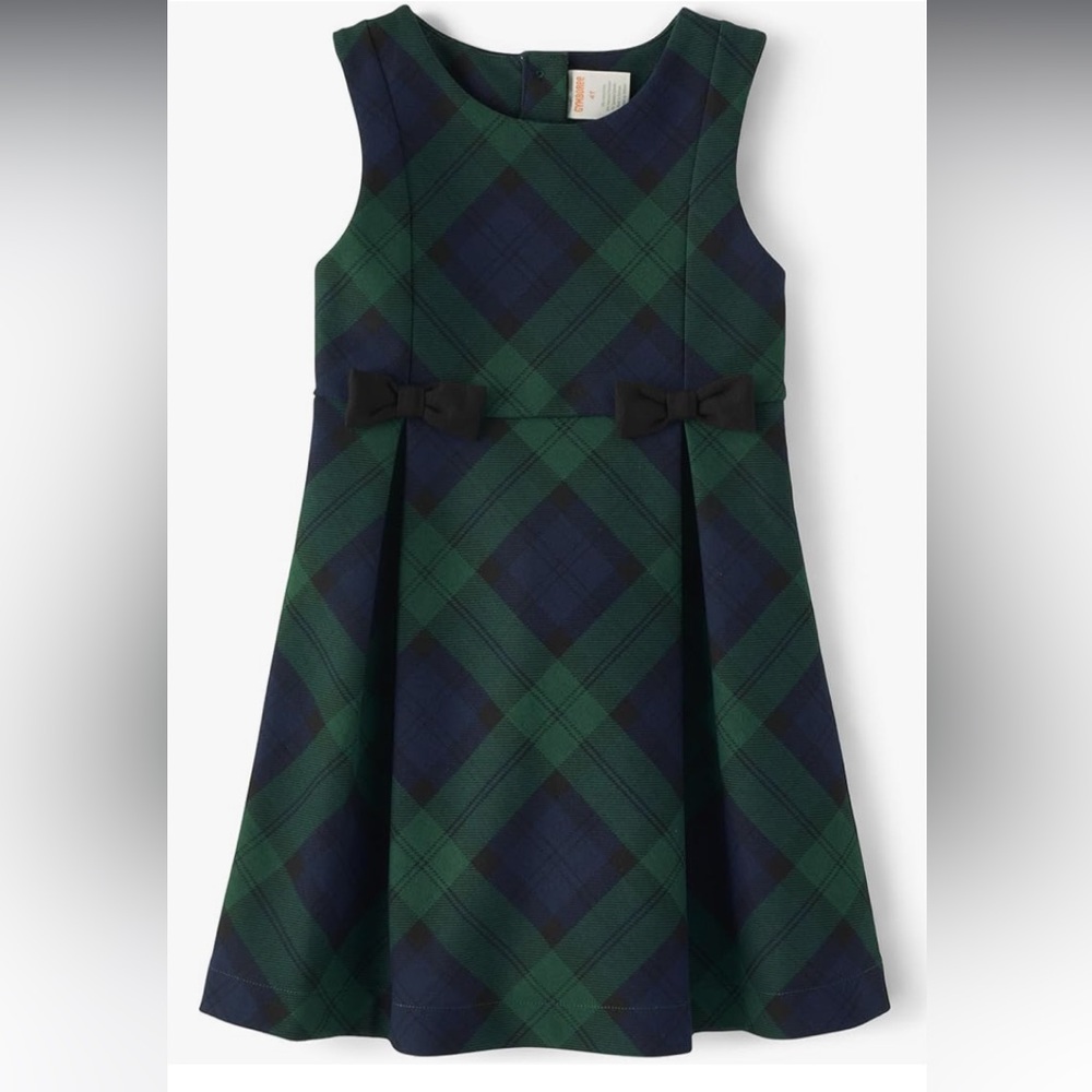 NWT Gymboree Girls Plaid Bow Pleate Ponte Jumper Size 5